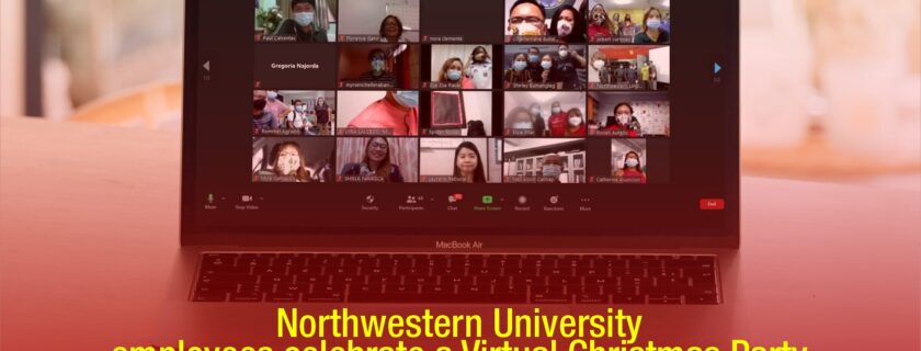 Northwestern University employees celebrate a Virtual Christmas Party