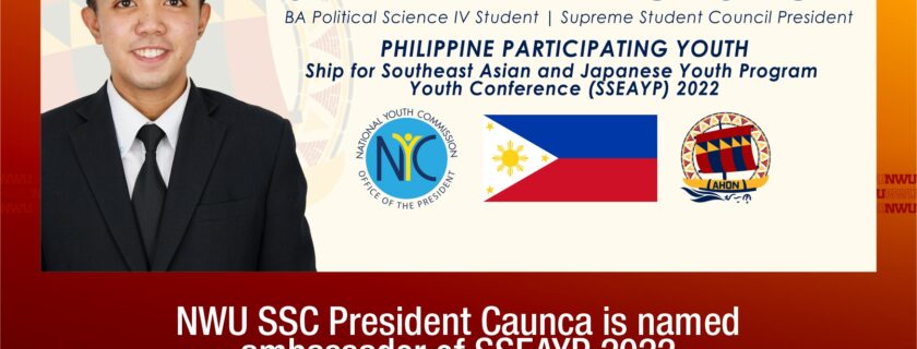 NWU SSC President Caunca is named ambassador of SSEAYP 2022